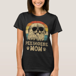 T-shirt Pékinois vintage maman amoureux des chiens Fête de