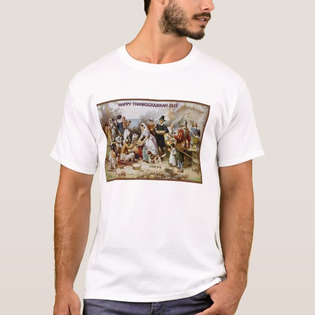 T-SHIRT PÈLERIN AMÉRICAIN JUIF HEUREUX DE FIERTÉ DE (Devant)