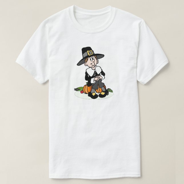 T-shirt Pèlerin avec Citrouille (Design devant)