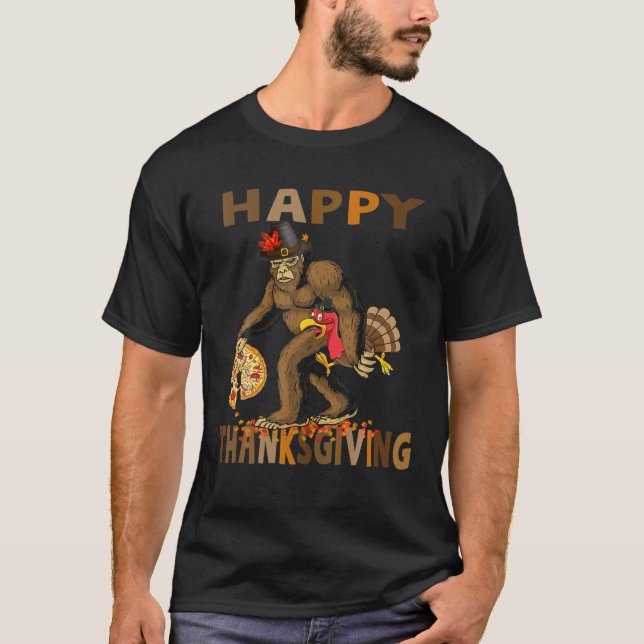 T-shirt Pèlerin de Bigfoot Turquie Bon thanksgiving Citrou (Devant)