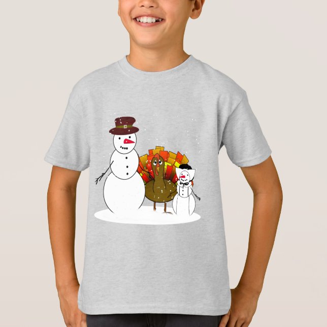 T-shirt Pèlerin des neiges Thanksgiving (Devant)