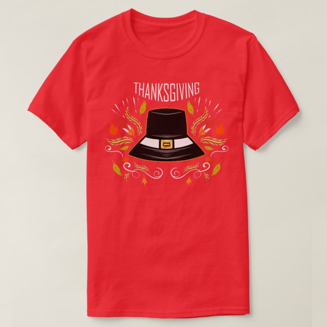 T-shirt Pèlerins Casquette Thanksgiving (Design devant)