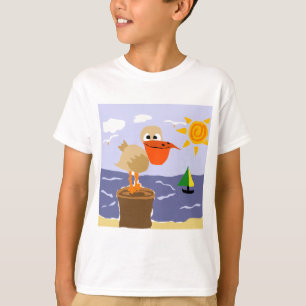 T-shirt Pélican à l'art de plage