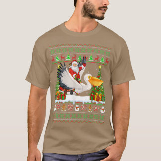 T-shirt Pelican Bird Lover Funny Ugly Santa Riding Pelican