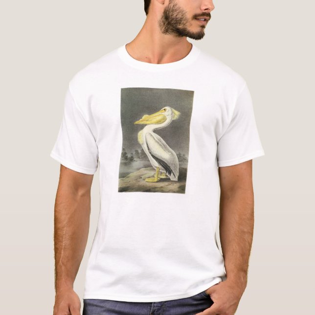 T-shirt Pélican blanc américain par Audubon (Devant)