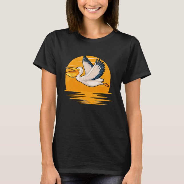 T-shirt Pélican Design Rétro certificat d'oiseaux (Devant)