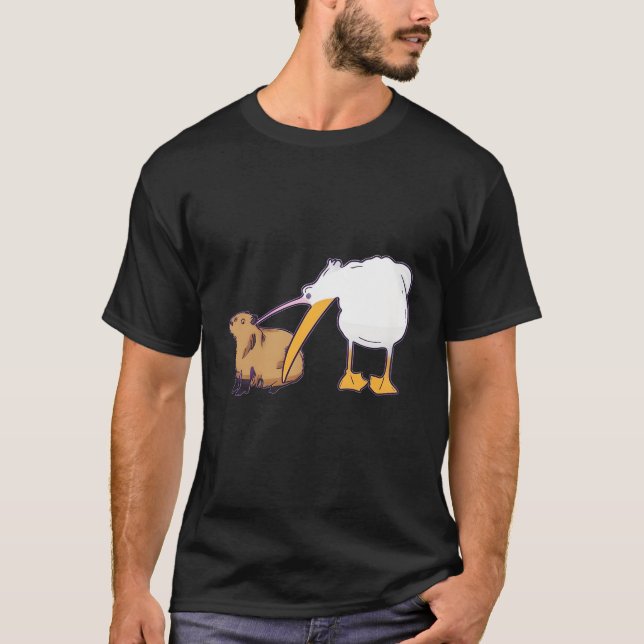 T-shirt Pelican Essaie De Manger Capybara Funny Cute Kawai (Devant)
