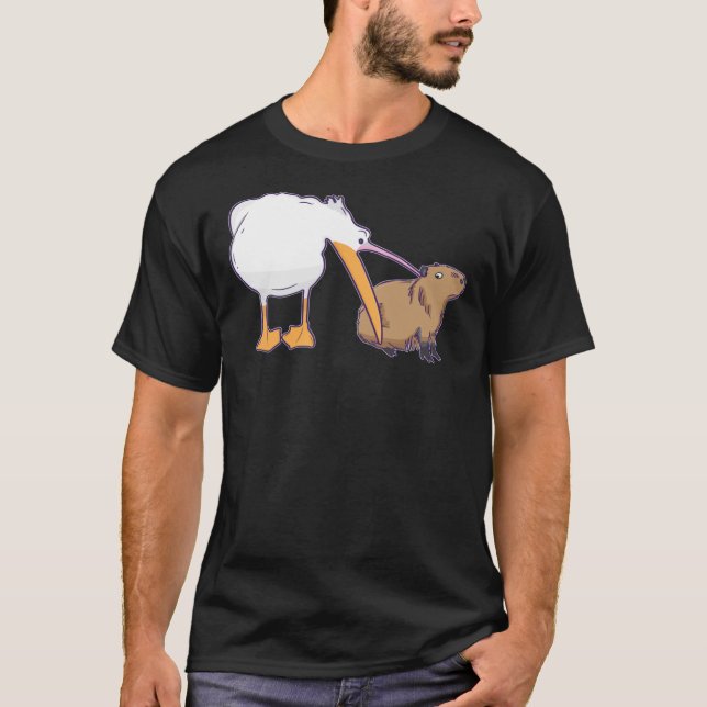 T-shirt Pelican essaie de manger des capybara amusantes mè (Devant)