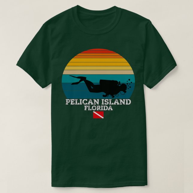T-shirt Pélican Island US Island Plongée (Design devant)