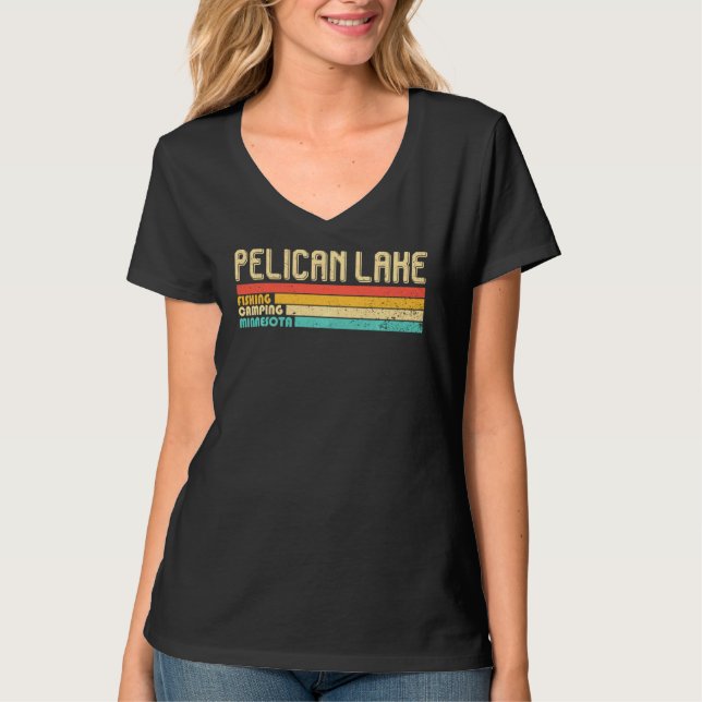 T-shirt Pelican Lake Minnesota Funny Pêche Camping Summe (Devant)