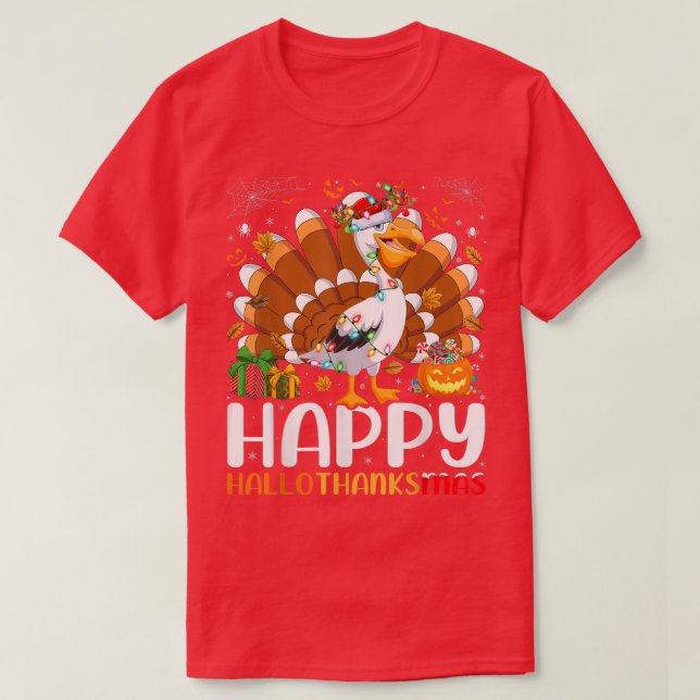 T-shirt Pélican Oiseau Amant Halloween Noël Happy Hallo (Design devant)
