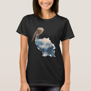 T-shirt Pélican Oiseau Animal Graphique Oiseau de Mer Trop