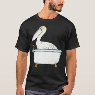 T-shirt Pélican prenant bain aquarelle