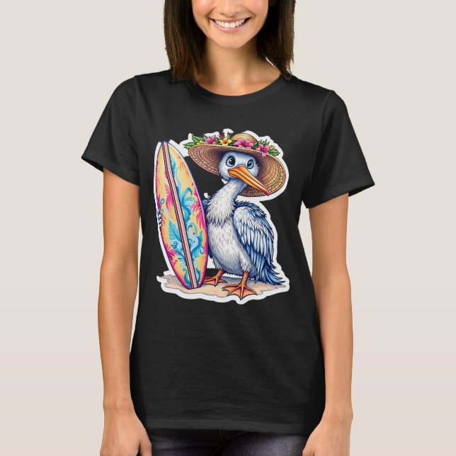 T-shirt pélican surfeur (Devant)