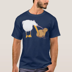 T-shirt Pelican Tries to Eat Capybara Funny Cute Kawaii
