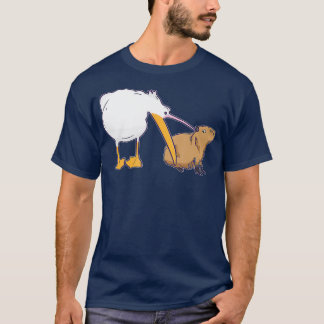 T-shirt Pelican Tries to Eat Capybara Funny Cute Kawaii