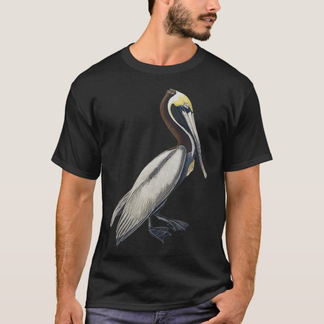 T-shirt Pelican Vintage Bird Graphic Brown Pelican (Devant)