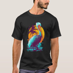 T-shirt Pélican Vintage Bird Graphisme Pélican