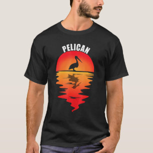 T-shirt Pelican Vintage Sunset Animal Tropical Oiseau Peli