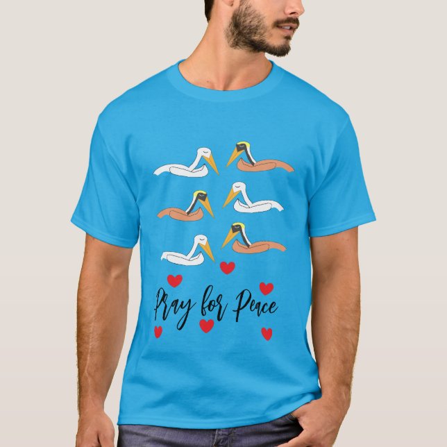 T-shirt Pelicans Praying for Peace:  (Devant)