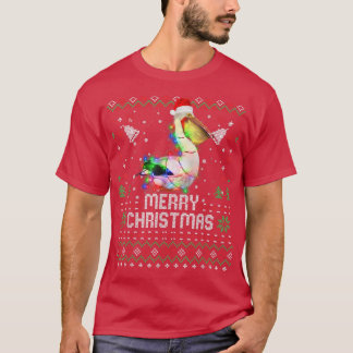 T-shirt Pélicans Santa Hat Animal Noël Arbre Lumières Ho