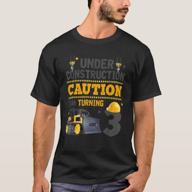 T-shirt Pelle sur chantier précaution 3e anniversaire (Devant)