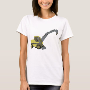 T-shirt Pelle sur roues jaune engin de chantier