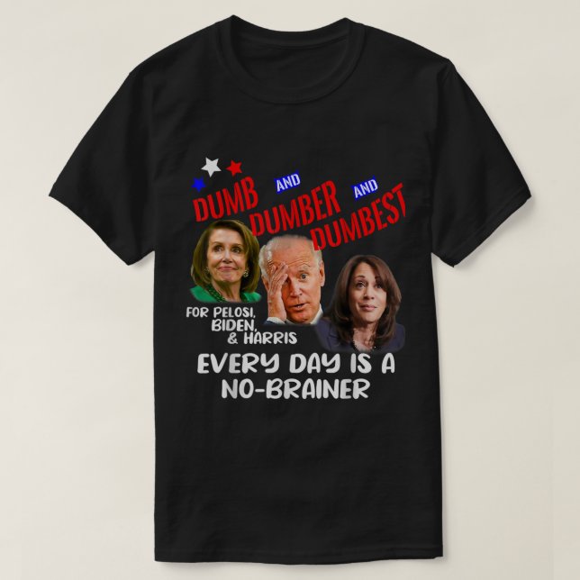 T-shirt Pelosi Biden Harris sont Dumber Dumbest Funn (Design devant)