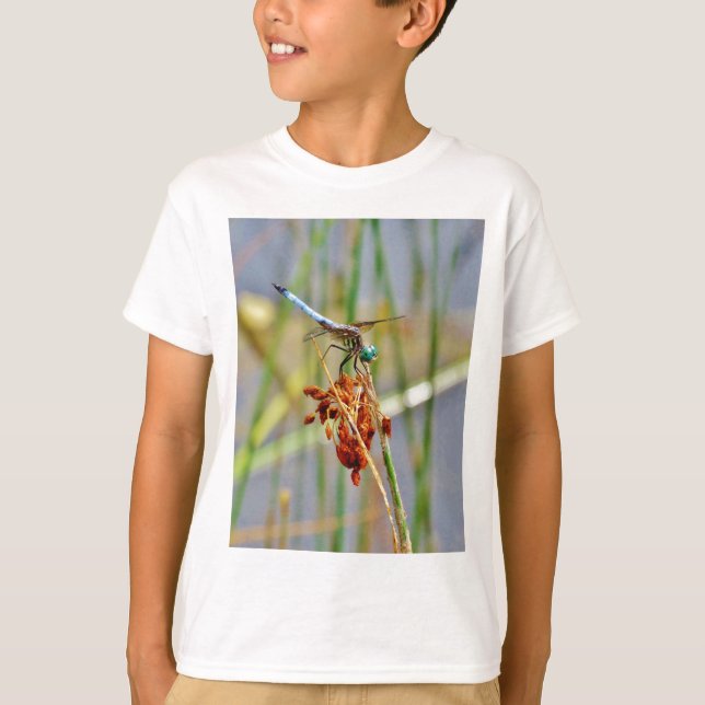 T-shirt Pelouse de berge et libellule (Devant)