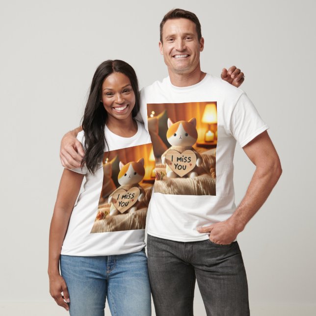 T-shirt Peluche de chat adorable avec message sincère (Unisexe)