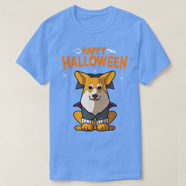 T-shirt Pembroke Corgi Chien Costume d'Halloween Vampire D (Design devant)