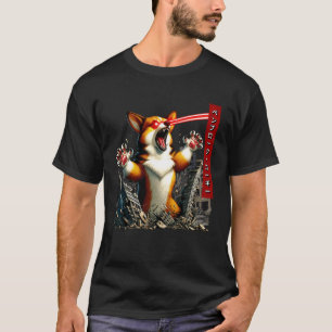T-shirt Pembroke Corgi Drôle Kaiju Monstre Japonais