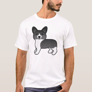 T-shirt Pembroke noir et blanc Corgi gallois