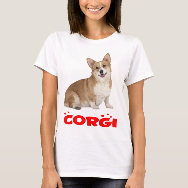 T-shirt Pembroke Welsh Corgi Dames d'amour rousses (Devant)