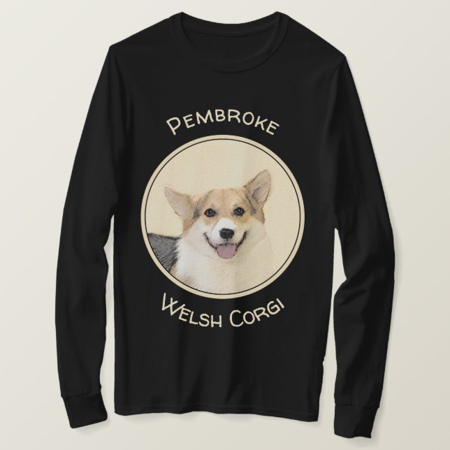 T-shirt Pembroke Welsh Corgi Peinture - Art Chien original (Design devant)