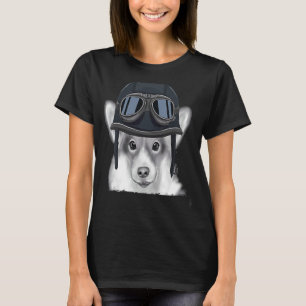 T-shirt Pembroke Welsh Corgi Portant une moto Vintage Il