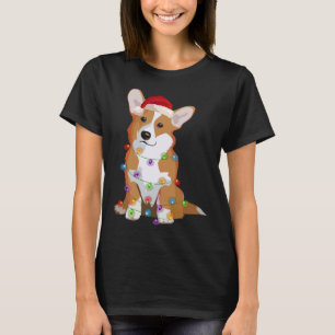 T-shirt Pembroke Welsh Corgi PWC Feux de Noël Xmas Chien