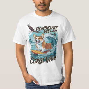 T-shirt Pembroke Welsh Corgi Surfer Tackers Épic Vague