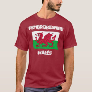 T-shirt Pembrokeshire, Pays de Galles avec drapeau gallois