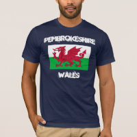 Pembrokeshire, Pays de Galles avec le drapeau de