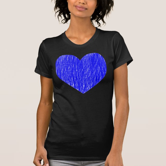 T-shirt Pencé en - Bleu (Devant)