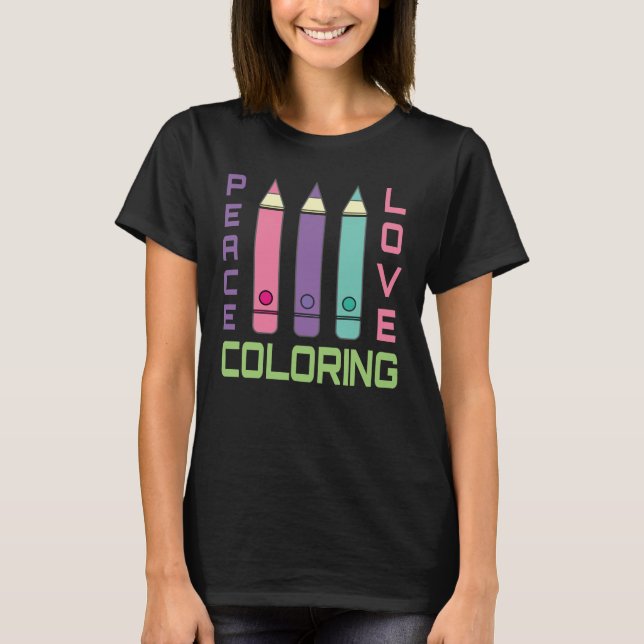 T-shirt Pencils de couleur adultes art mignon (Devant)