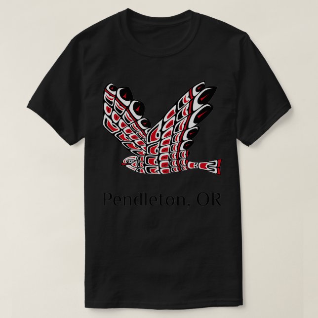 T-shirt Pendleton Oregon Red Tail Hawk Native American Ind (Design devant)