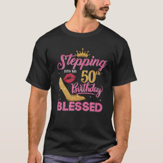 T-shirt Pénétrer Dans 50E Anniversaire Bienheureux Glitter