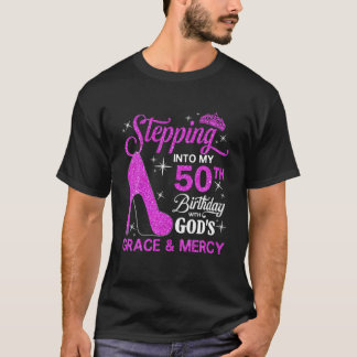 T-shirt Pénétrer Dans Mon 50E Anniversaire Avec La Grâce D