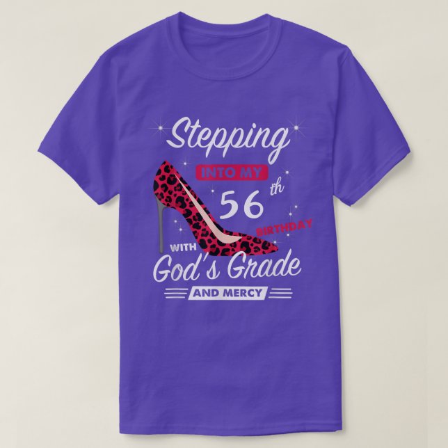 T-shirt Pénétrer Dans Mon 56E Anniversaire Avec Dieu Grâce (Design devant)
