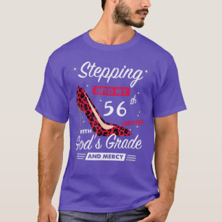 T-shirt Pénétrer Dans Mon 56E Anniversaire Avec Dieu Grâce