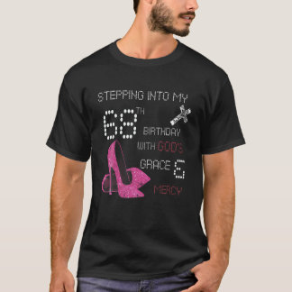 T-shirt Pénétrer Dans Mon 68E Anniversaire Avec Dieux Grac