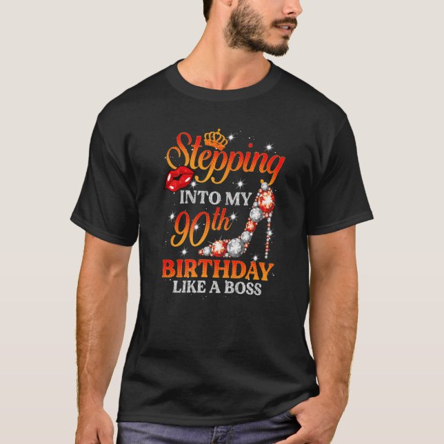 T-shirt Pénétrer Dans Mon 90e Anniversaire Comme Un Patron (Devant)