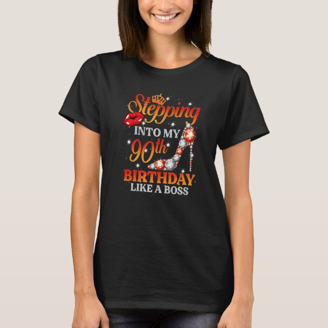 T-shirt Pénétrer Dans Mon 90e Anniversaire Comme Un Patron (Devant)
